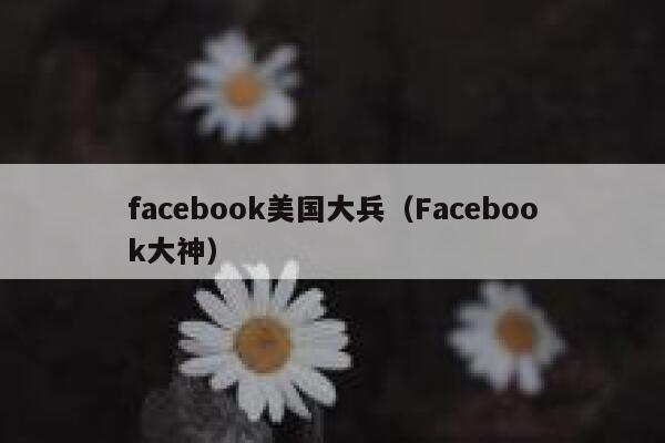 facebook美国大兵（Facebook大神） 第1张