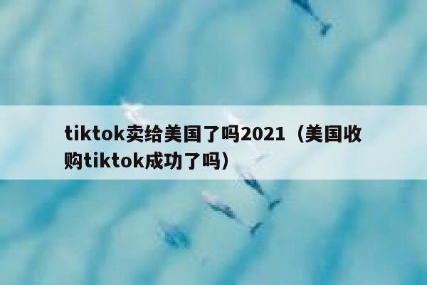tiktok卖给美国了吗2021（美国收购tiktok成功了吗） 第1张