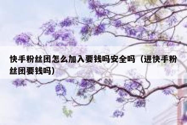 快手粉丝团怎么加入要钱吗安全吗（进快手粉丝团要钱吗） 第1张