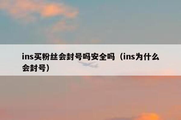 ins买粉丝会封号吗安全吗(ins为什么会封号) 第1张 ins买粉丝会封号吗安全吗(ins为什么会封号) 第1张