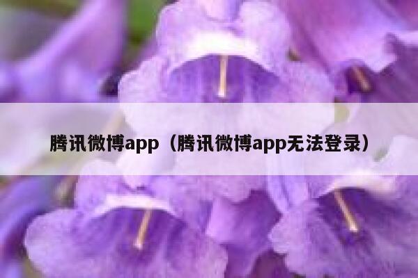 腾讯微博app（腾讯微博app无法登录） 第1张
