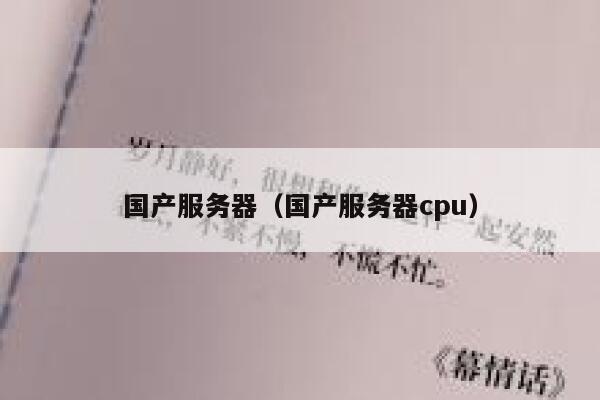 国产服务器（国产服务器cpu） 第1张