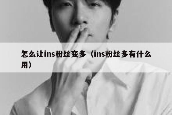 怎么让ins粉丝变多（ins粉丝多有什么用） 第1张