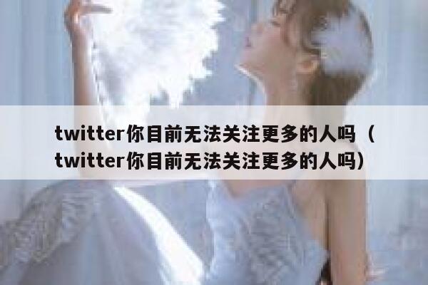twitter你目前无法关注更多的人吗(twitter你目前无法关注更多的人吗) 第1张 twitter你目前无法关注更多的人吗(twitter你目前无法关注更多的人吗) 第1张