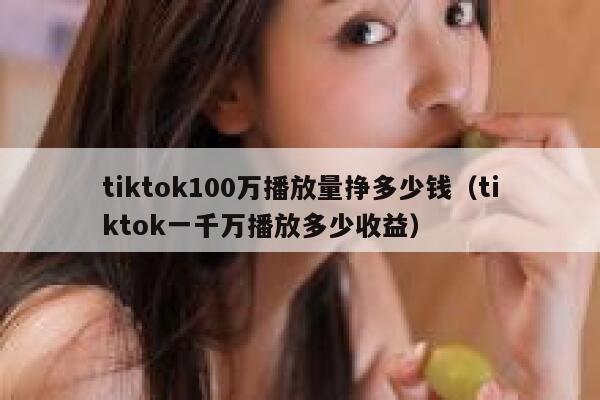 tiktok100万播放量挣多少钱（tiktok一千万播放多少收益） 第1张
