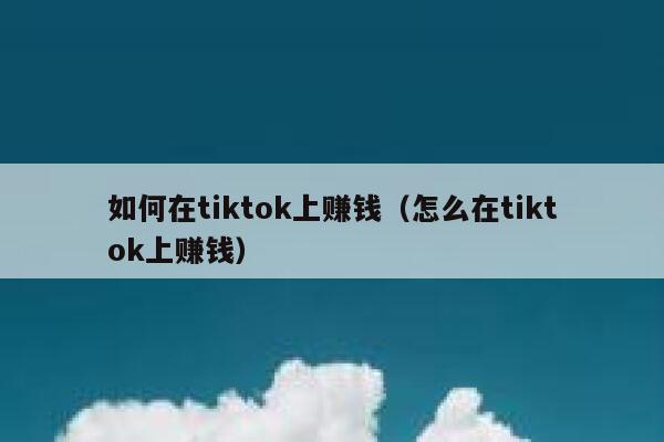 如何在tiktok上赚钱（怎么在tiktok上赚钱） 第1张
