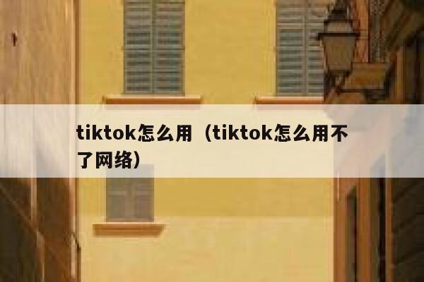 tiktok怎么用（tiktok怎么用不了网络） 第1张
