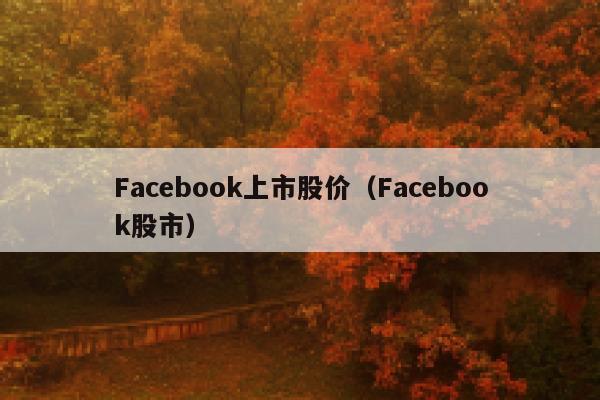 Facebook上市股价（Facebook股市） 第1张