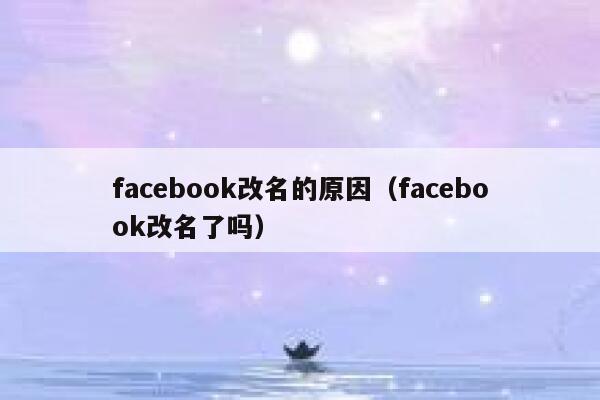 facebook改名的原因（facebook改名了吗） 第1张