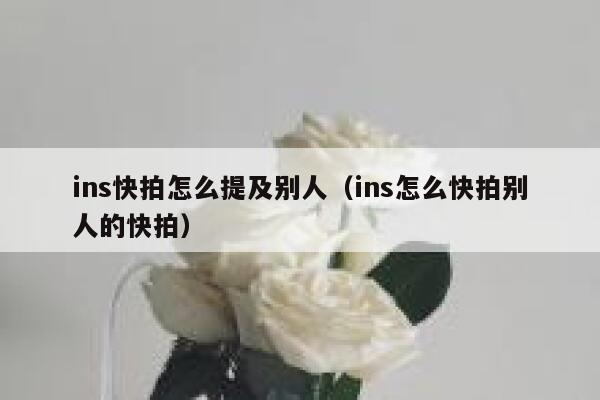 ins快拍怎么提及别人（ins怎么快拍别人的快拍） 第1张