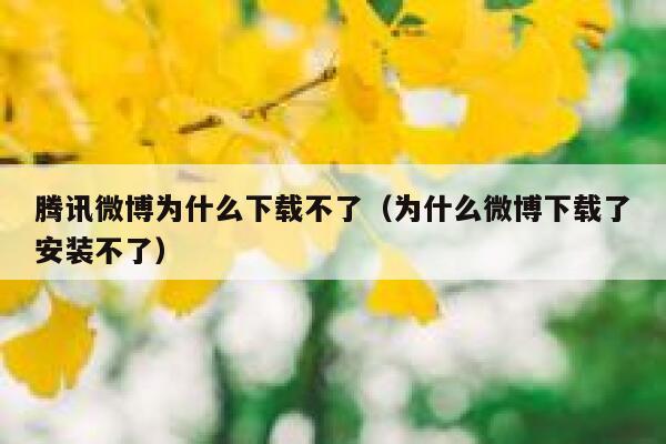 腾讯微博为什么下载不了(为什么微博下载了安装不了) 第1张 腾讯微博为什么下载不了(为什么微博下载了安装不了) 第1张