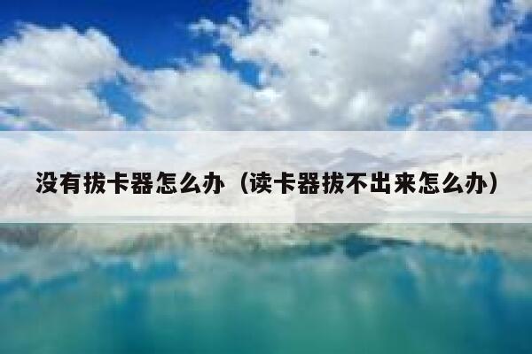没有拔卡器怎么办（读卡器拔不出来怎么办） 第1张