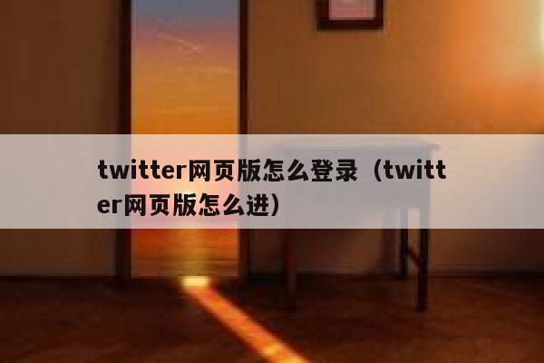 twitter网页版怎么登录（twitter网页版怎么进） 第1张