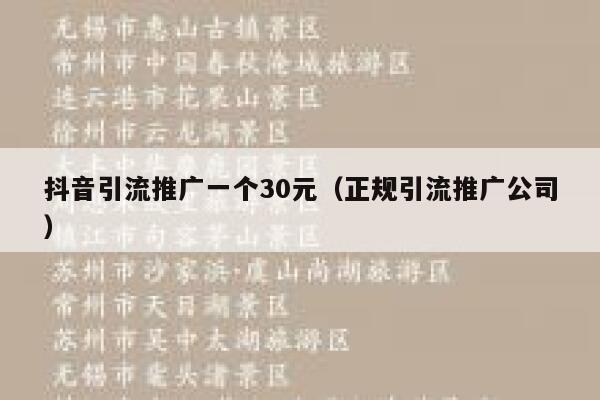 抖音引流推广一个30元(正规引流推广公司) 第1张 抖音引流推广一个30元(正规引流推广公司) 第1张