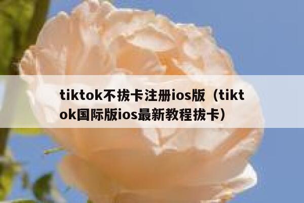 tiktok不拔卡注册ios版(tiktok国际版ios最新教程拔卡) 第1张 tiktok不拔卡注册ios版(tiktok国际版ios最新教程拔卡) 第1张