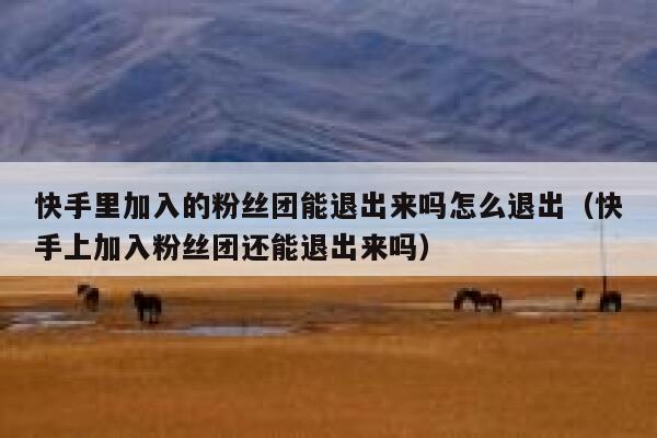 快手里加入的粉丝团能退出来吗怎么退出（快手上加入粉丝团还能退出来吗） 第1张