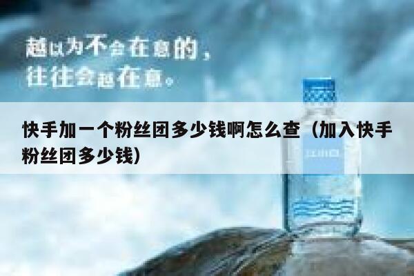 快手加一个粉丝团多少钱啊怎么查（加入快手粉丝团多少钱） 第1张