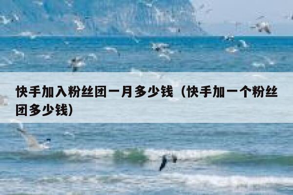快手加入粉丝团一月多少钱（快手加一个粉丝团多少钱） 第1张