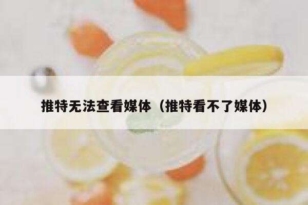 推特无法查看媒体（推特看不了媒体） 第1张