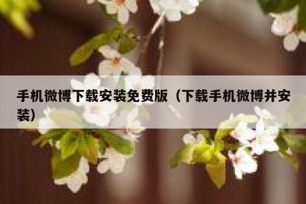 手机微博下载安装免费版（下载手机微博并安装） 第1张