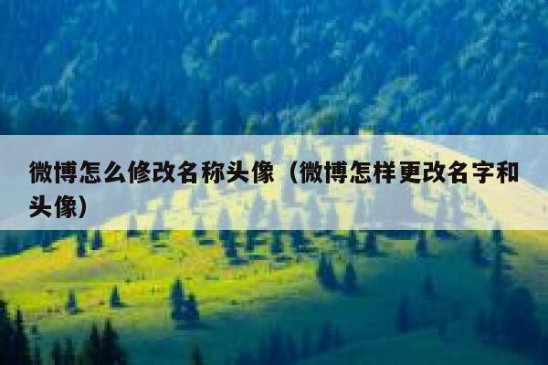 微博怎么修改名称头像(微博怎样更改名字和头像) 第1张 微博怎么修改名称头像(微博怎样更改名字和头像) 第1张