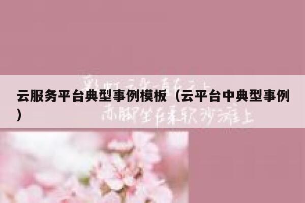 云服务平台典型事例模板（云平台中典型事例） 第1张