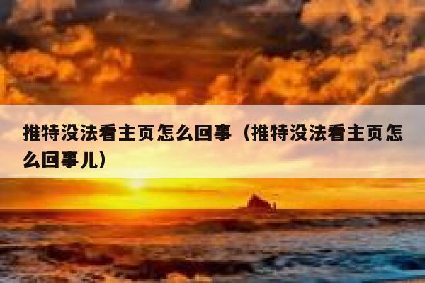 推特没法看主页怎么回事（推特没法看主页怎么回事儿） 第1张