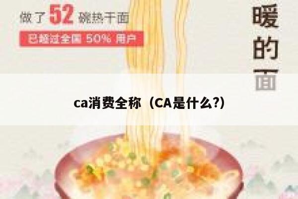 ca消费全称（CA是什么?） 第1张