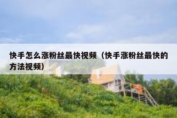 快手怎么涨粉丝最快视频(快手涨粉丝最快的方法视频) 第1张 快手怎么涨粉丝最快视频(快手涨粉丝最快的方法视频) 第1张