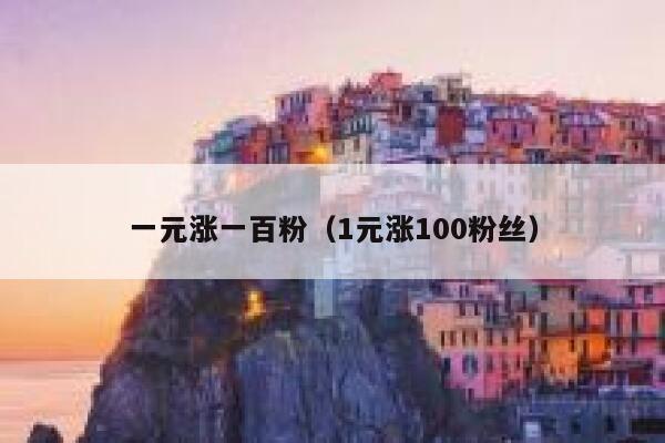 一元涨一百粉（1元涨100粉丝） 第1张