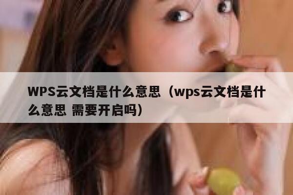 WPS云文档是什么意思（wps云文档是什么意思 需要开启吗） 第1张