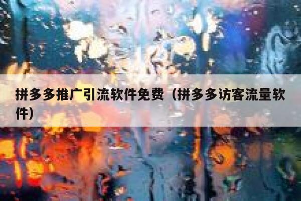 拼多多推广引流软件免费（拼多多访客流量软件） 第1张