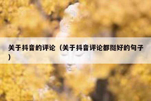 关于抖音的评论(关于抖音评论都挺好的句子) 第1张 关于抖音的评论(关于抖音评论都挺好的句子) 第1张