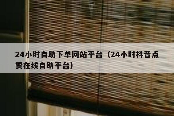 24小时自助下单网站平台（24小时抖音点赞在线自助平台） 第1张