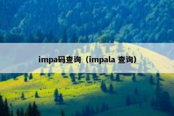 impa码查询(impala 查询) 第1张 impa码查询(impala 查询) 第1张