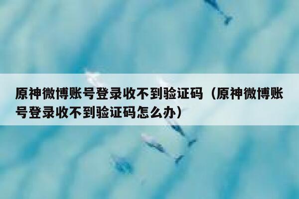 原神微博账号登录收不到验证码（原神微博账号登录收不到验证码怎么办） 第1张
