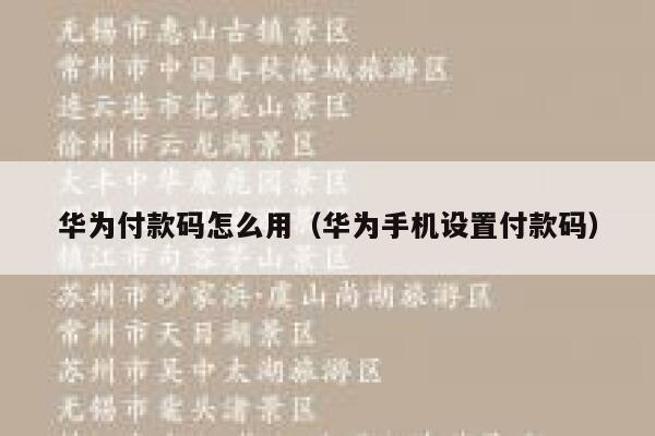 华为付款码怎么用(华为手机设置付款码) 第1张 华为付款码怎么用(华为手机设置付款码) 第1张