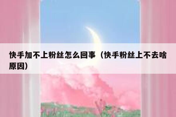 快手加不上粉丝怎么回事（快手粉丝上不去啥原因） 第1张