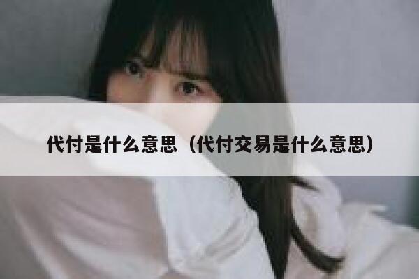 代付是什么意思（代付交易是什么意思） 第1张