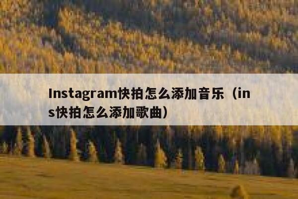Instagram快拍怎么添加音乐(ins快拍怎么添加歌曲) 第1张 Instagram快拍怎么添加音乐(ins快拍怎么添加歌曲) 第1张