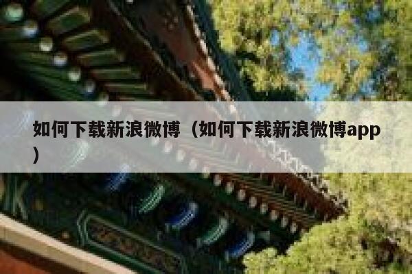 如何下载新浪微博（如何下载新浪微博app） 第1张