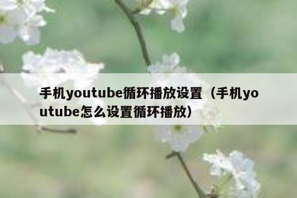 手机youtube循环播放设置（手机youtube怎么设置循环播放） 第1张