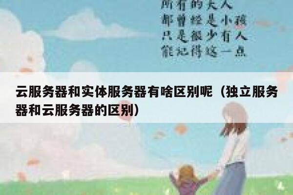 云服务器和实体服务器有啥区别呢（独立服务器和云服务器的区别） 第1张