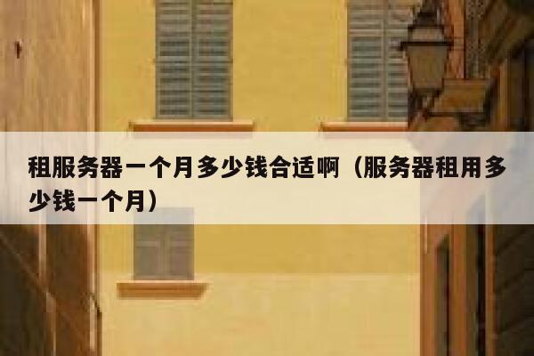 租服务器一个月多少钱合适啊（服务器租用多少钱一个月） 第1张