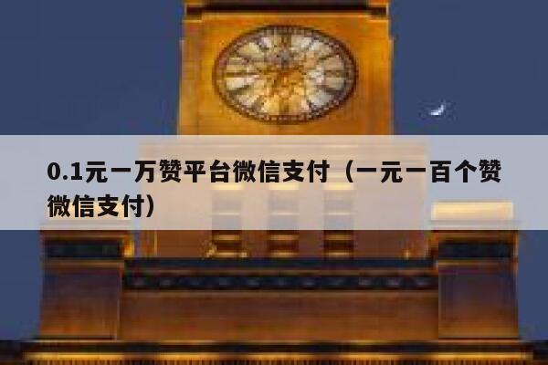 0.1元一万赞平台微信支付（一元一百个赞微信支付） 第1张