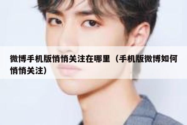 微博手机版悄悄关注在哪里（手机版微博如何悄悄关注） 第1张