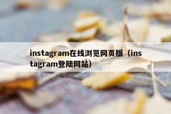 instagram在线浏览网页版（instagram登陆网站） 第1张