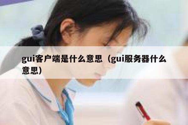 gui客户端是什么意思（gui服务器什么意思） 第1张