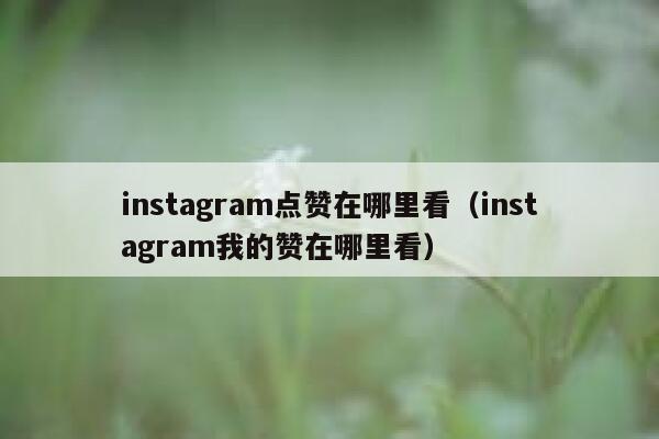 instagram点赞在哪里看(instagram我的赞在哪里看) 第1张 instagram点赞在哪里看(instagram我的赞在哪里看) 第1张