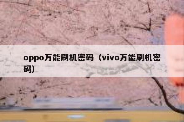 oppo万能刷机密码（vivo万能刷机密码） 第1张